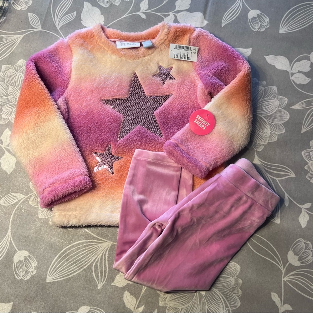 The Children's Place Pink and Orange Star Set